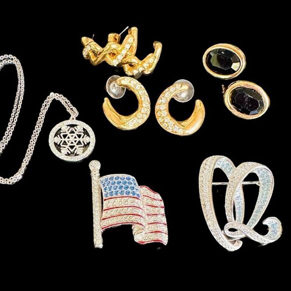 SWAROVSKI CRYSTAL Jewelry Lot Bundle of 6 Signed Swarovski Crystal Pieces Americ - Picture 4 of 9